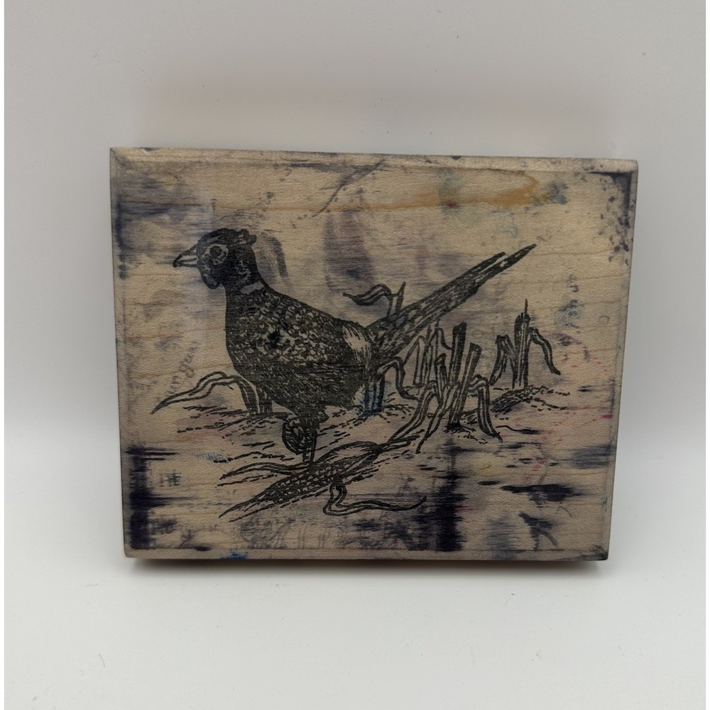 Sutterβ Enterprises Pheasant G-652 Wildlife Bird Wood Mount Rubber Stamp Vintage